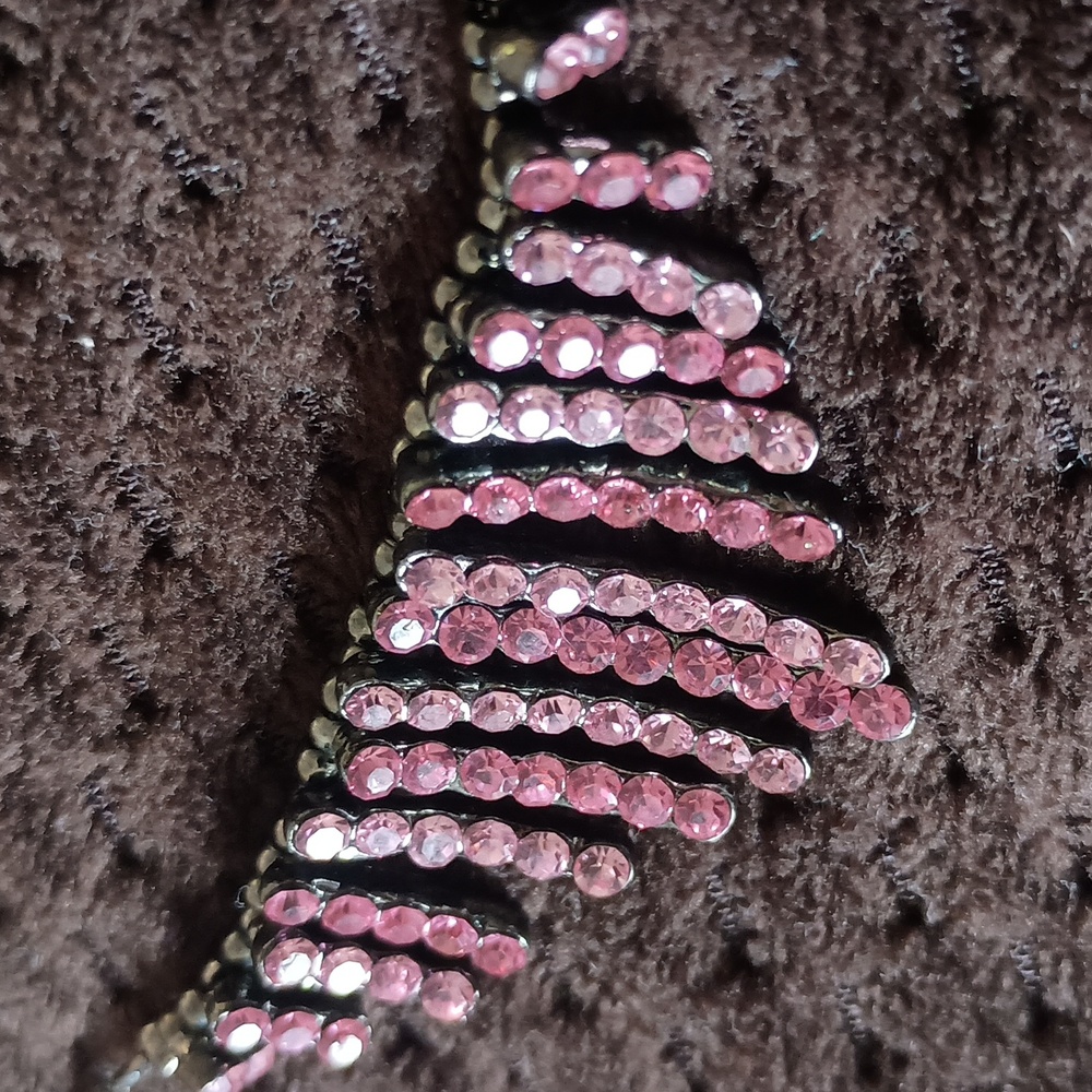 Pink Rhinestones Necklace - Picture 2 of 2